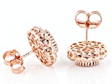 Blush Zircon Simulant And White Cubic Zirconia 18k Rose Gold Over Sterling Silver Earrings 6.68ctw