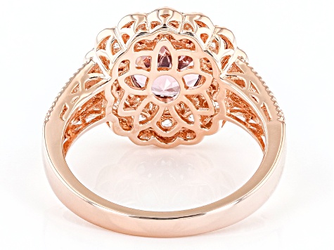 Blush Zircon Simulant And White Cubic Zirconia 18k Rose Gold Over Sterling Silver Ring 3.34ctw