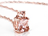 Morganite Simulant 18k Rose Gold Over Silver Pendant With Chain 2.95ctw