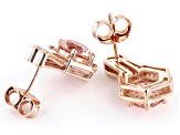 Morganite Simulant And White Cubic Zirconia 18k Rose Gold Over Sterling Silver Earrings 4.90ctw