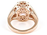 Morganite Simulant And White Cubic Zirconia 18k Rose Gold Over Sterling Silver Ring 6.91ctw