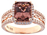 Blush Zircon Simulant And White Cubic Zirconia 18k Rose Gold Over Sterling Silver Ring 4.13ctw