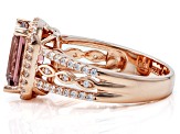 Blush Zircon Simulant And White Cubic Zirconia 18k Rose Gold Over Sterling Silver Ring 4.13ctw