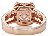 Blush Zircon Simulant And White Cubic Zirconia 18k Rose Gold Over Sterling Silver Ring 4.13ctw