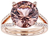 Blush Zircon Simulant And White Cubic Zirconia 18k Rose Gold Over Sterling Silver Ring 7.96ctw