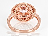 Pink Morganite Simulants And Brown And White Cubic Zirconia 18k Rose Gold Over Sterling Silver Ring