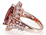 Blush Zircon & Morganite Simulants & White Cubic Zirconia 18k Rose Gold Over Sterling Silver Ring