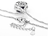 Blue And White Cubic Zirconia Rhodium Over Sterling Silver Pendant With Chain 4.08ctw