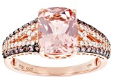 Morganite Simulant, Blush, And White Cubic Zirconia 18k Rose Gold Over Sterling Silver Ring