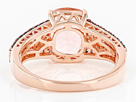 Morganite Simulant, Blush, And White Cubic Zirconia 18k Rose Gold Over Sterling Silver Ring