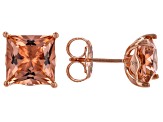 Morganite Simulant 18K Rose Gold Over Sterling Silver Earrings 4.00ctw