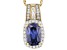 Blue And White Cubic Zirconia 18k Yellow Gold Over Silver Pendant With Chain 6.15ctw