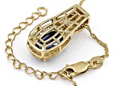 Blue And White Cubic Zirconia 18k Yellow Gold Over Silver Pendant With Chain 6.15ctw