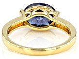 Blue And White Cubic Zirconia 18k Yellow Gold Over Sterling Silver Ring 3.58ctw