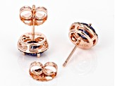 Blue and Mocha Cubic Zirconia 18K Rose Gold Over Sterling Silver Earrings 3.22ctw