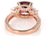 Blush And White Cubic Zirconia 18k Rose Gold Over Sterling Silver Ring 10.57ctw