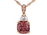 Blush And White Cubic Zirconia 18k Rose Gold Over Sterling Silver Pendant With Chain 8.60ctw