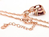 Blush And White Cubic Zirconia 18k Rose Gold Over Sterling Silver Pendant With Chain 8.60ctw