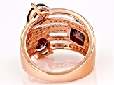Blush And White Cubic Zirconia 18k Rose Gold Over Sterling Silver Ring 8.01ctw