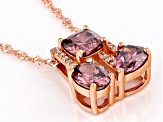 Blush And White Cubic Zirconia 18k Rose Gold Over Sterling Silver Pendant With Chain 8.01ctw