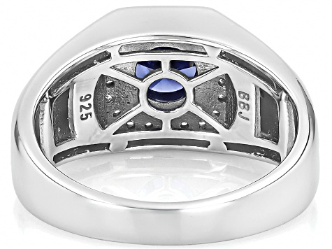 星川サラコラボ　Tariff Ring Blue Star Sapphire Rhodium Over Sterling Silver Ring 1.35ctw
