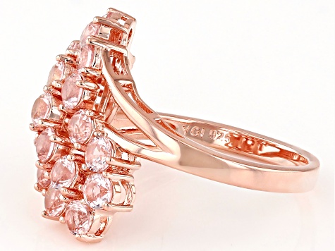 Morganite Simulant 18k Rose Gold Over Sterling Silver Ring