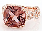 Blush Zircon Simulant And White Cubic Zirconia 18k Rose Gold Over Sterling Silver Ring 10.54ctw