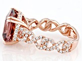 Blush Zircon Simulant And White Cubic Zirconia 18k Rose Gold Over Sterling Silver Ring 10.54ctw