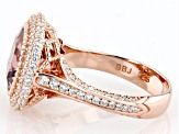 Blush Zircon Simulant And White Cubic Zirconia 18k Rose Gold Over Sterling Silver Ring 7.09ctw