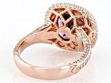 Blush Zircon Simulant And White Cubic Zirconia 18k Rose Gold Over Sterling Silver Ring 7.09ctw