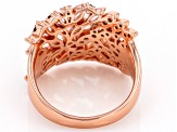 Morganite Simulant, Mocha, And White Cubic Zirconia 18k Rose Gold Over Sterling Silver Ring 1.75ctw