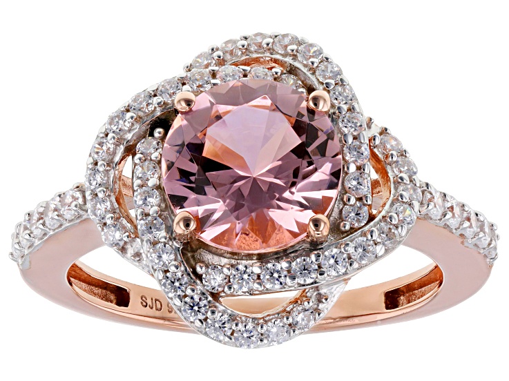 指輪・リング ROSA MARIA BELQUIS TH S ST DIA IG 2R PPRT (RG076461 SILVER) Pink And White Cubic Zirconia 18k Rose Gold Over Sterling