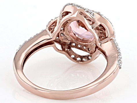 Pink And White Cubic Zirconia 18k Rose Gold Over Sterling