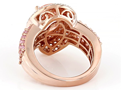 ジュンイチ Pink And White Cubic Zirconia 18k Rose Gold Over Sterling
