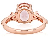 Morganite Simulant And White Cubic Zirconia 18k Rose Gold Over Sterling Silver Ring 2.98ctw