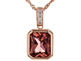 Blush Zircon Simulant And White Cubic Zirconia 18k Rose Gold Over Sterling Silver Pendant 6.33ctw