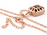 Blush Zircon Simulant And White Cubic Zirconia 18k Rose Gold Over Sterling Silver Pendant 6.33ctw