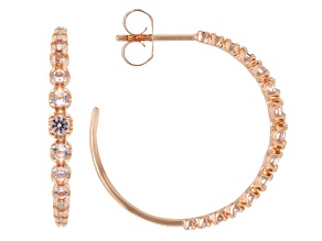 Morganite Simulant 18k Rose Gold Over Sterling Silver Hoops 0.87ctw