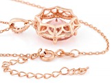 Morganite Simulant And White Cubic Zirconia 18k Rose Gold Over Sterling Silver Pendant 6.24ctw