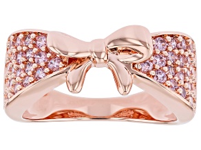 Pink Cubic Zirconia 18K Rose Gold Over Brass Ring 1.56ctw