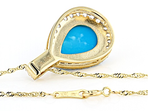 turquoise gold sleeping beauty yellow pendant 61ctw 10k chain jtv list