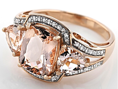 Peach Cor-de-Rosa Morganite 10k Rose Gold Ring 3.86ctw