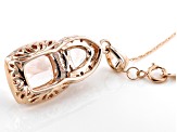 Peach Cor-de-Rosa Morganite 10k Rose Gold Pendant With Chain 3.22ctw