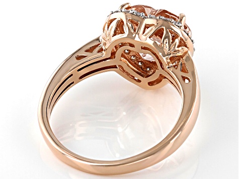 Peach Morganite 10k Rose Gold Ring 3.23ctw