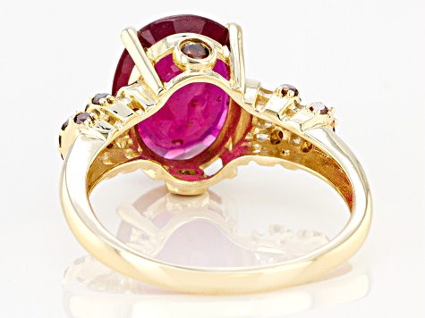Red Mahaleo® Ruby 10k Yellow Gold Ring 4.63ctw
