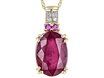 Picture of Red Mahaleo® Ruby 14k Yellow Gold Pendant 9.13ctw