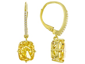 Yellow and White Cubic Zirconia 18k Yellow Gold Over Sterling Silver Earrings 14.73ctw