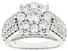 White Cubic Zirconia Rhodium Over Sterling Silver Ring 3.65ctw