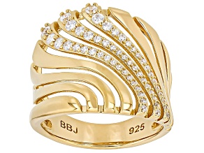 White Cubic Zirconia 18K Yellow Gold Over Sterling Silver Ring 0.79ctw