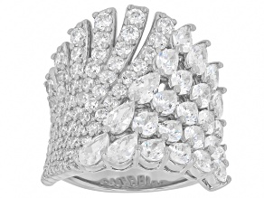 White Cubic Zirconia Rhodium Plated Ring 8.31Ctw
